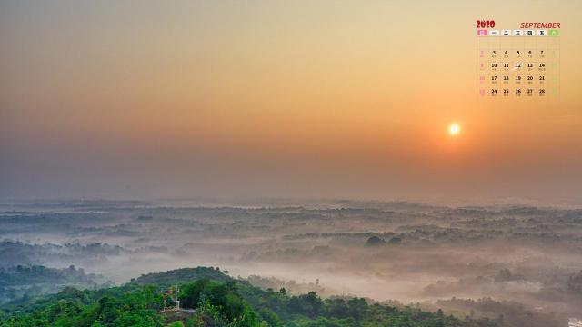 2020年9月唯美夕阳西下风光写真日历