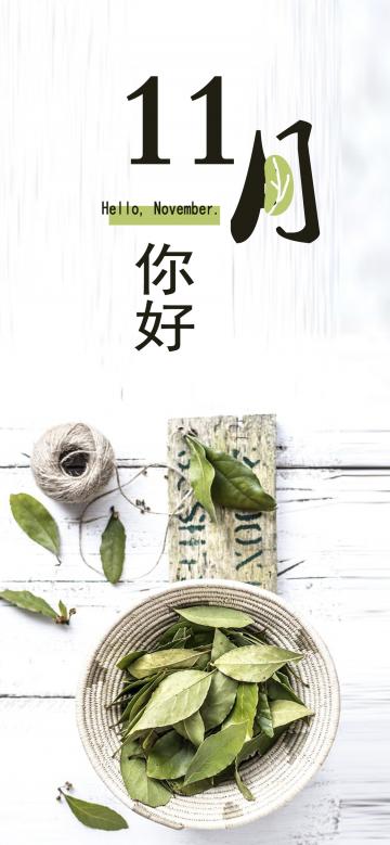 11月你好,小清新早安茶叶