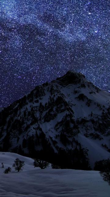 雪山夜空