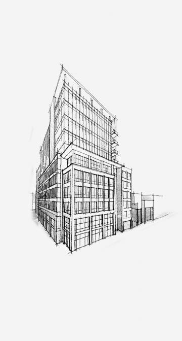 Building Pencil Sketch Architecture